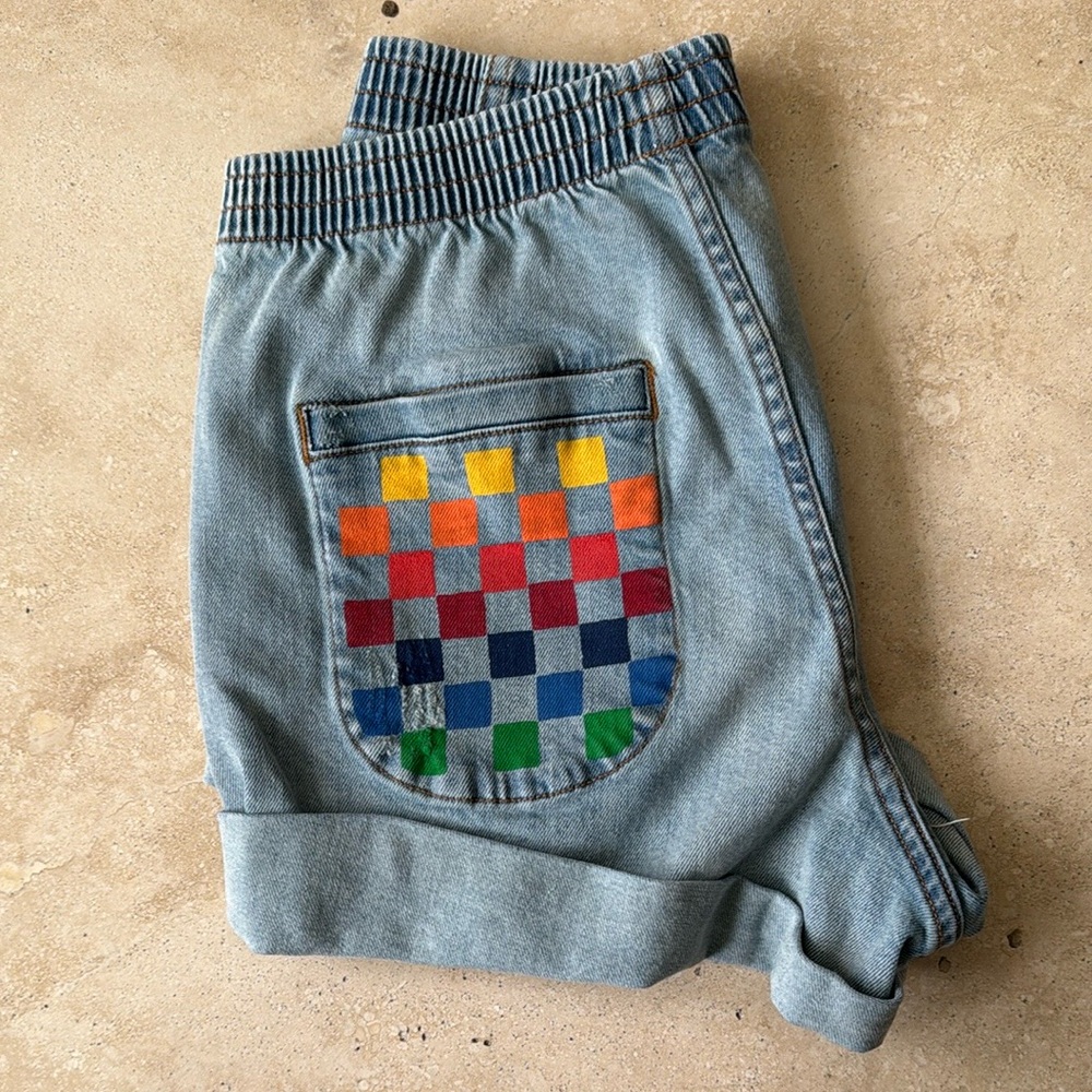 Aviator Nation Blue Jean Shorts with Elastic Waistband